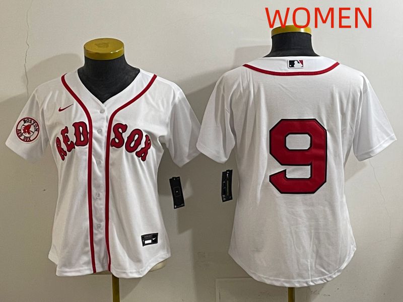 Women Boston Red Sox #9 No Name White Game 2025 Nike MLB Jersey style 5->women mlb jersey->Women Jersey